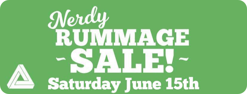 Nerdy Rummage Sale Banner 2024